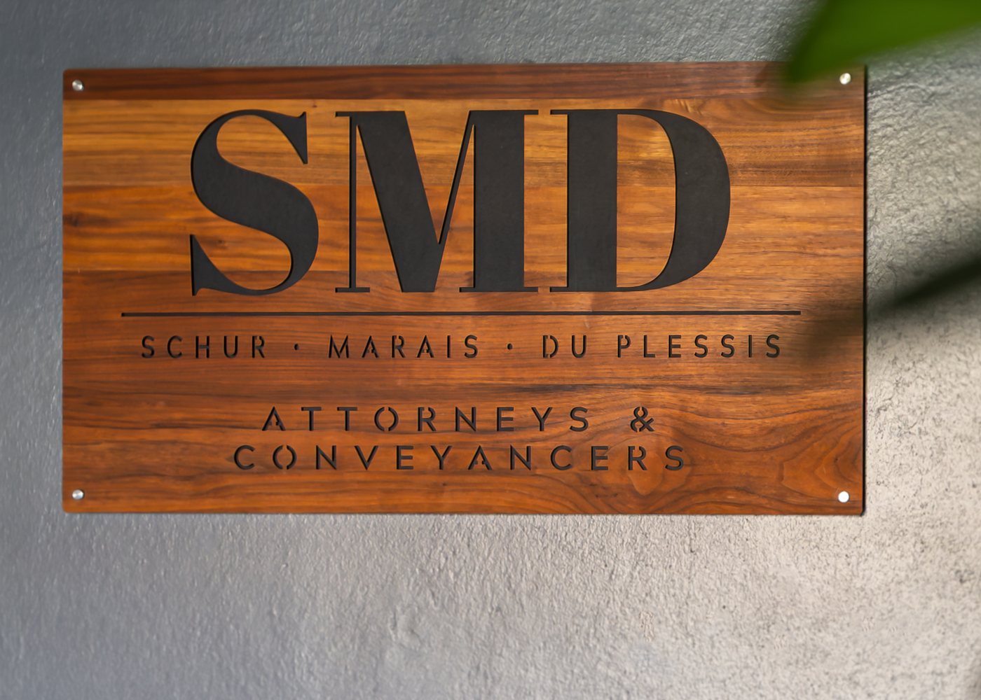 The SMD Attorneys nameplate at the firm's Worcester office